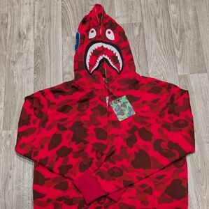Ape Red Shark Hoodie ABC Camo XL